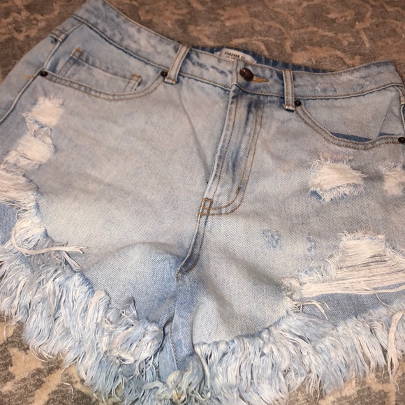 Forever 21 Pants - HighRise Distressed Jeans Shorts
